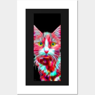 Cat in Red Posters and Art